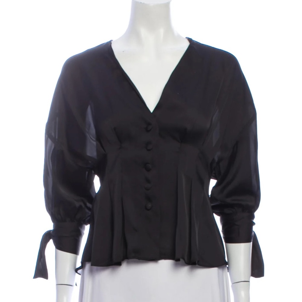 The Kooples Black Crepe V-neck